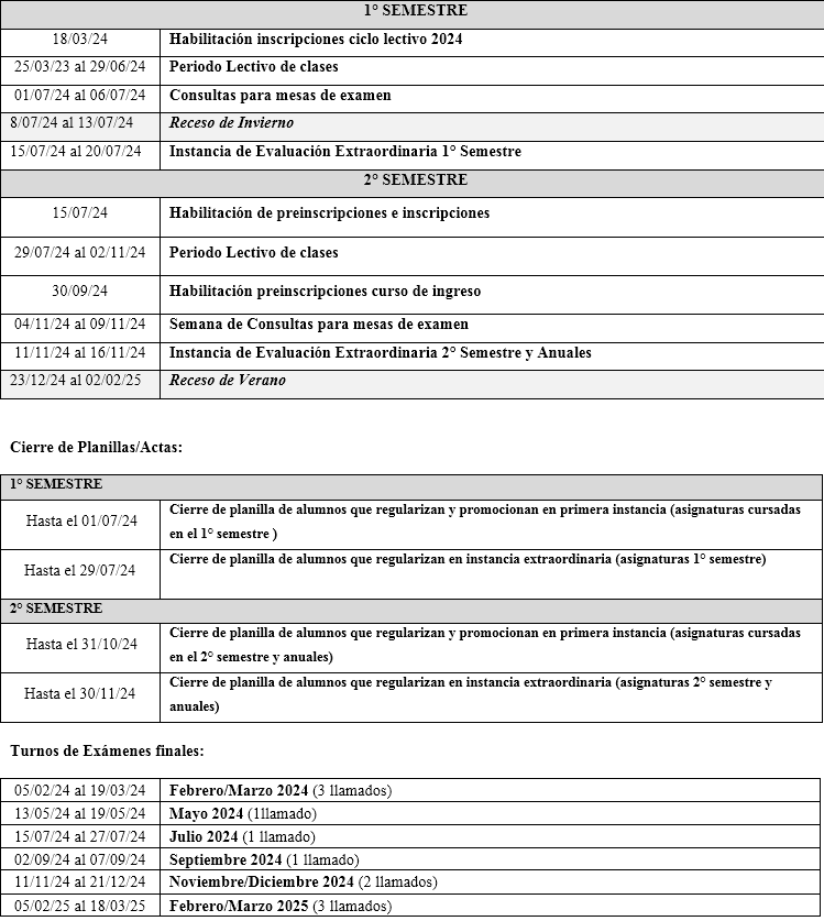 Calendario académico zipaquirá 2024